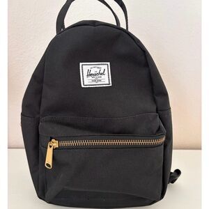 Mini Herschel Supply Company Black Backpack with Gold Accents